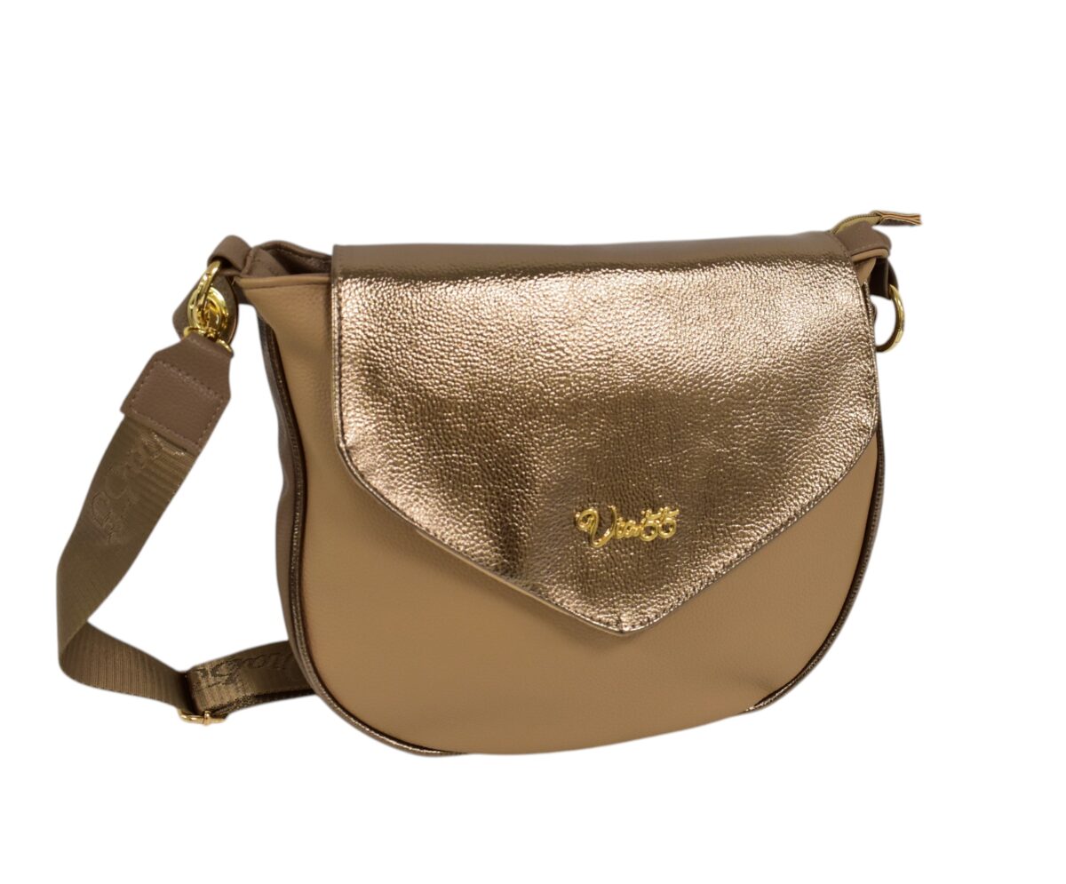 Dámska crossbody preklop hnedá kabelka VIA55 V220