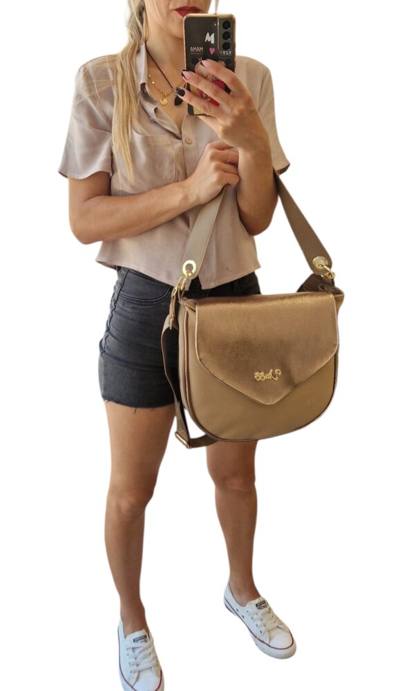 Dámska crossbody preklop hnedá kabelka VIA55 V220 – Obrázok 2