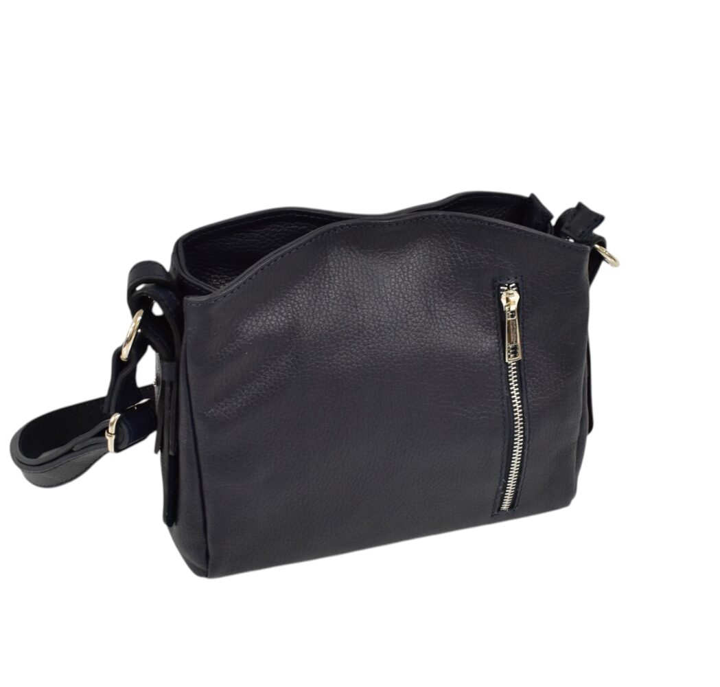 Dámska kožená modrá crossbody kabelka ITALY V123