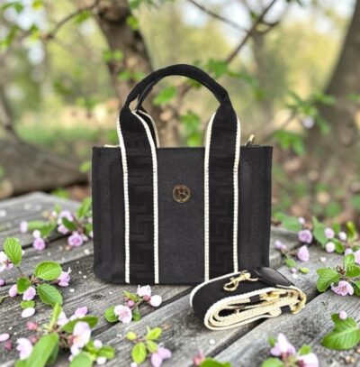 Menšia bavlnená kabelka tmavošedá BAGGER 0174