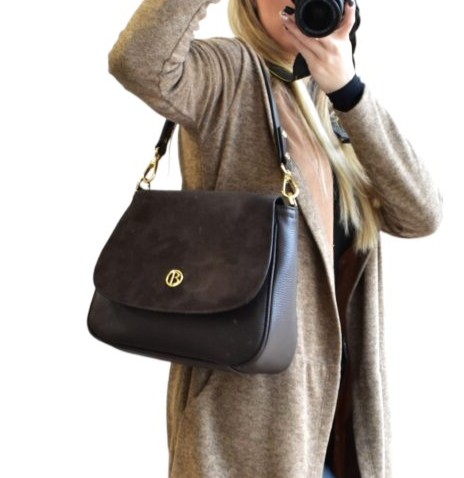 Crossbody hnedá kabelka brúsená koža BAGGER 0145