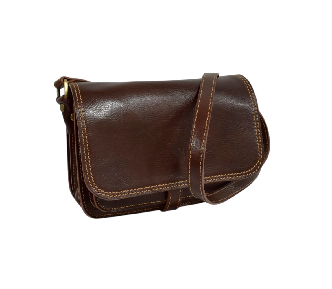 Kožená crossbody vintage hnedá kabelka ITALY V135 – Obrázok 2