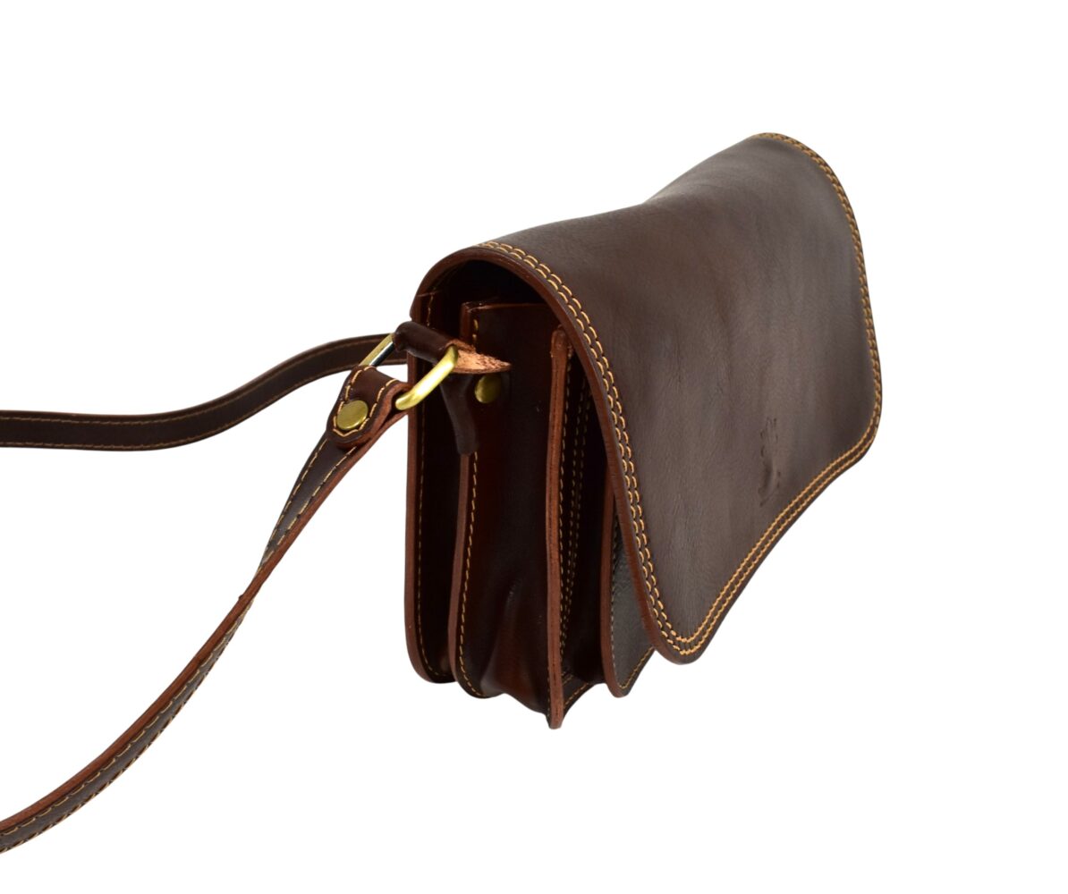 Kožená crossbody vintage hnedá kabelka ITALY V135 – Obrázok 4