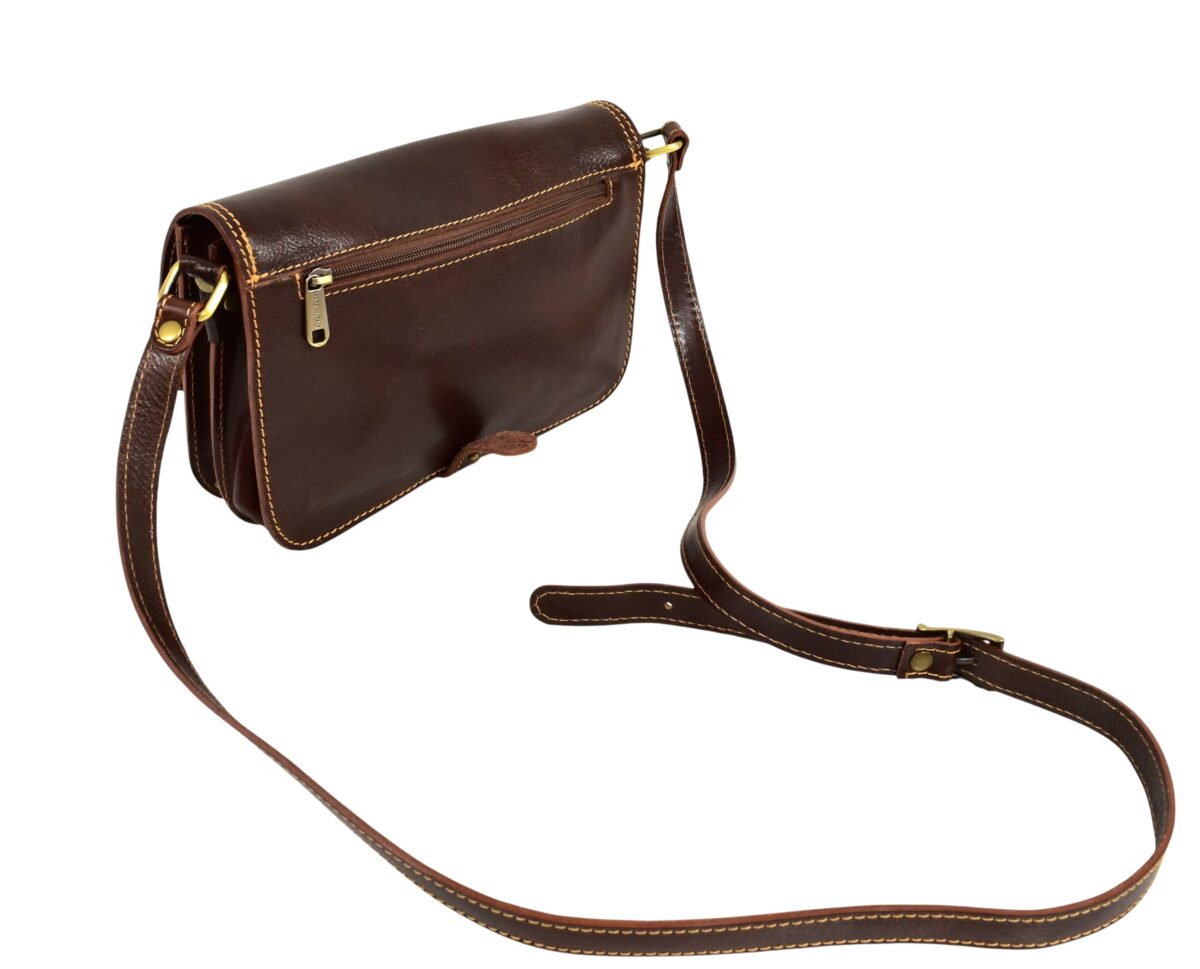 Kožená crossbody vintage hnedá kabelka ITALY V135 – Obrázok 7