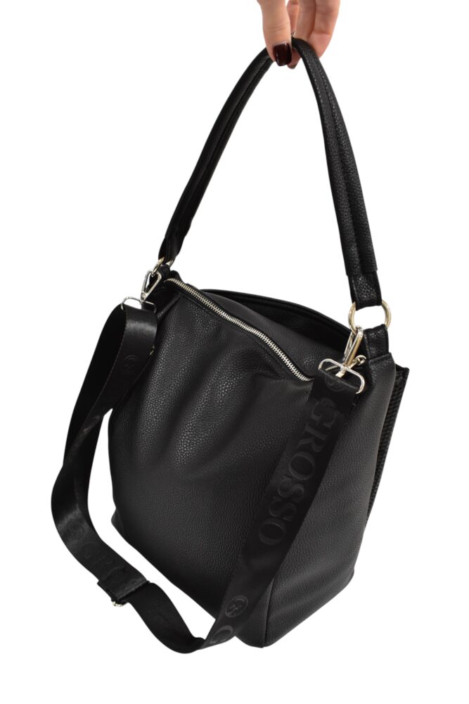 Dámska crossbody čierna kabelka GROSSO GS54 – Obrázok 8