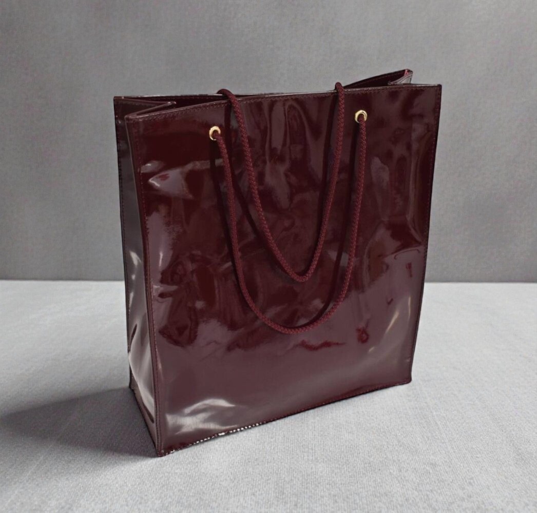 Shopper lakovaná bordová, vínová taška BAGGER 0070