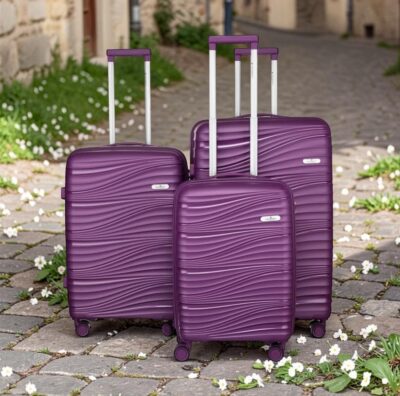 Sada fialových kufrov s rukoväťou ABS Peterson P123