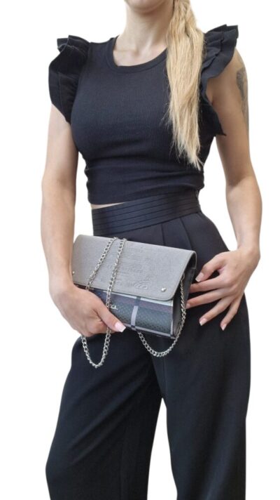 Károvaná Extravagantná listová kabelka DOCA 14307