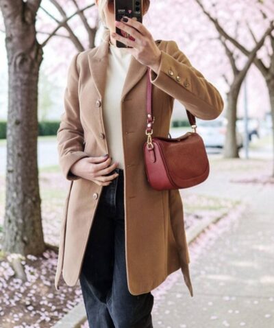 Dámska kožená crossbody bordová kabelka 782