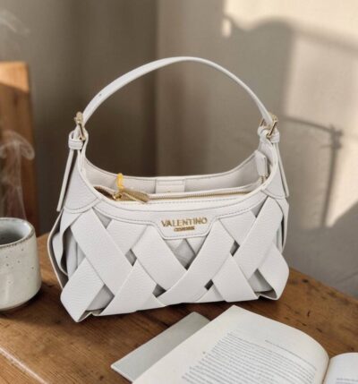 Dámska menšia biela kabelka do ruky/na rameno V2