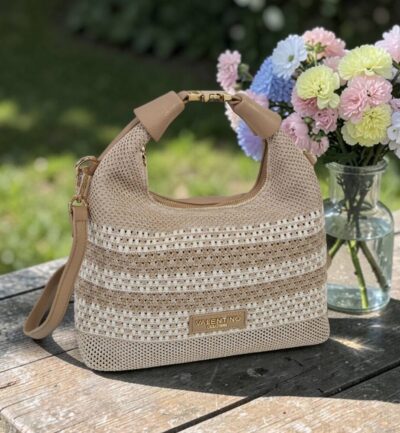 Dámska kabelka na rameno do ruky béžová V5