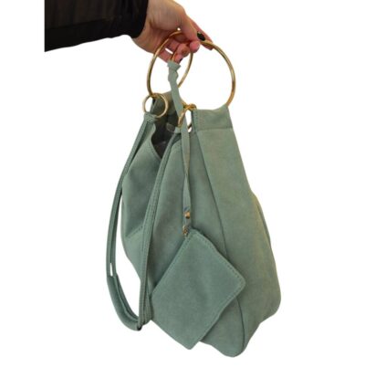 Shopper dámska kožená zelená kabelka ITALY V11