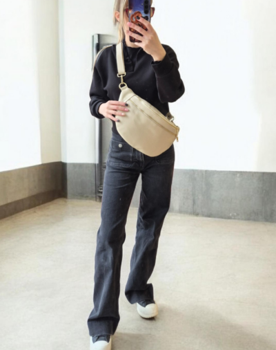 Dámska kožená krémová Cross Ľadvinka ITALY 115