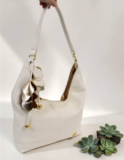 Praktická biela kabelka do ruky/na rameno GS22