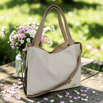 Praktická veľká dámska biela kabelka na rameno GS56