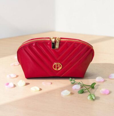 Kožená červená kozmetická taška BAGGER 0074