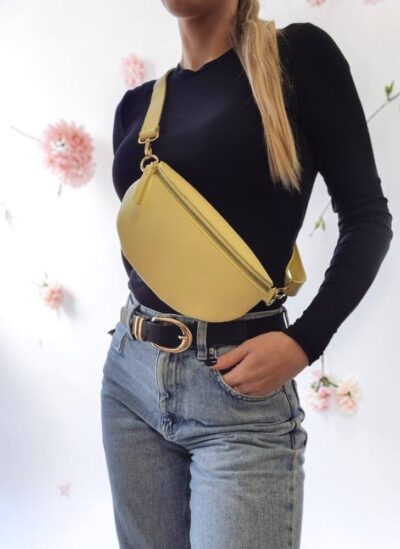 Dámska malá kožená žltá ľadvinka ITALY 421