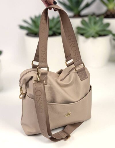 Dámska béžová kabelka na rameno GROSSO GS20