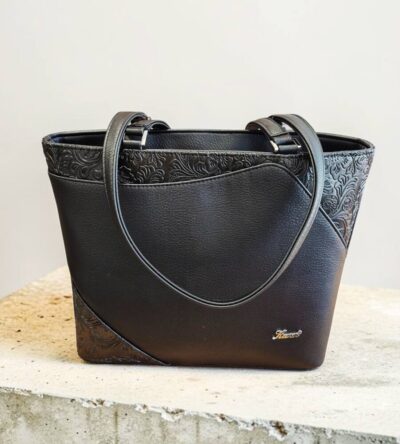 Elegantná čierna kabelka na rameno A4 KAREN K152