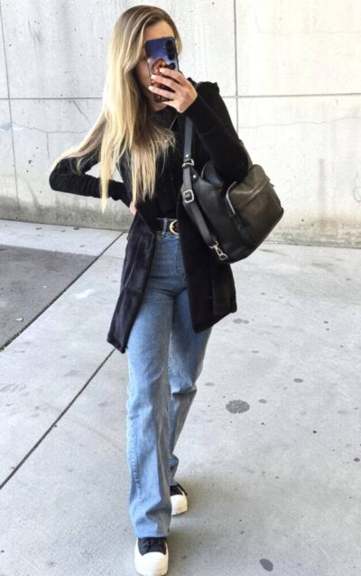 Dámska čierna kabelka a ruksak 2v1 koža ITALY 140