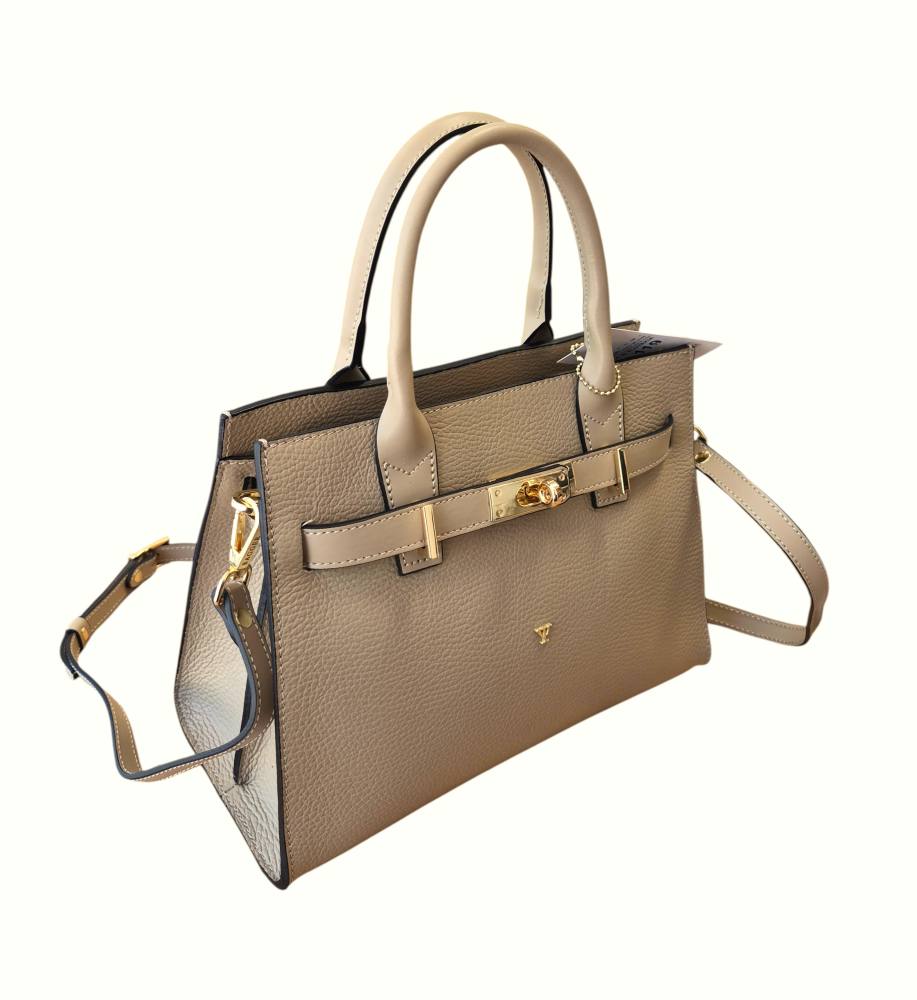 Kožená béžová kabelka do ruky BAGGER 0195 – Obrázok 4