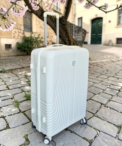 Biely veľký ABS kufor TSA zámok L PETERSON 146