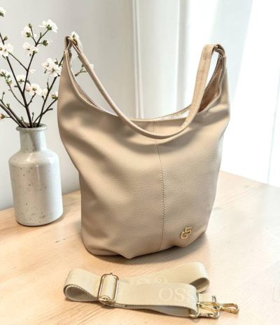 Shopper béžová kabelka na rameno GROSSO GS57