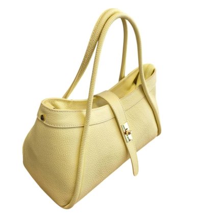 Elegantná kožená žltá kabelka do ruky ITALY 130