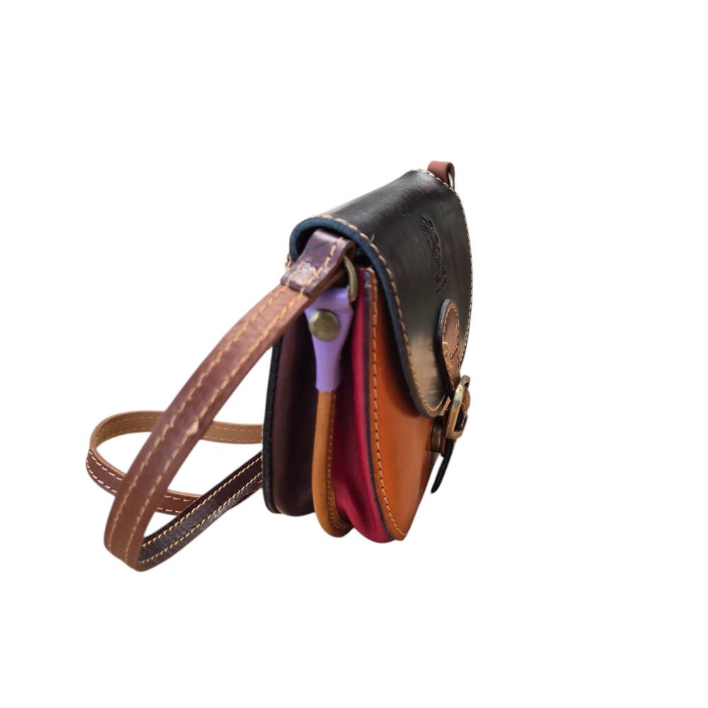Kožená crossbody farebná kabelka Vintage ITALY 852 – Obrázok 4