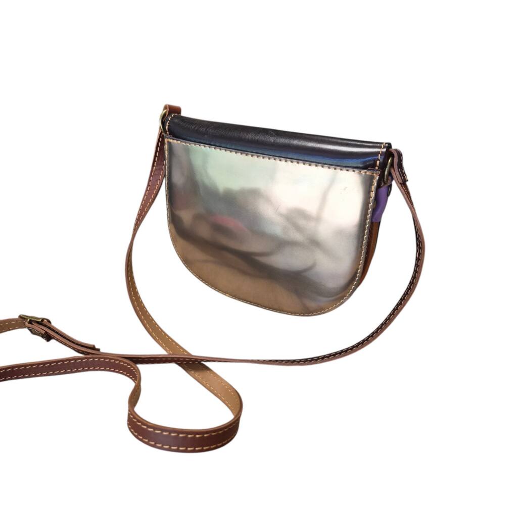 Kožená crossbody farebná kabelka Vintage ITALY 852 – Obrázok 8