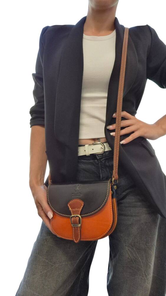 Kožená crossbody farebná kabelka Vintage ITALY 852 – Obrázok 9