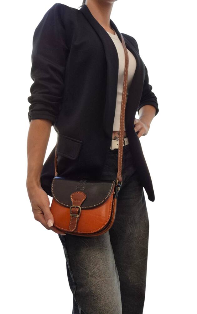 Kožená crossbody farebná kabelka Vintage ITALY 852 – Obrázok 2