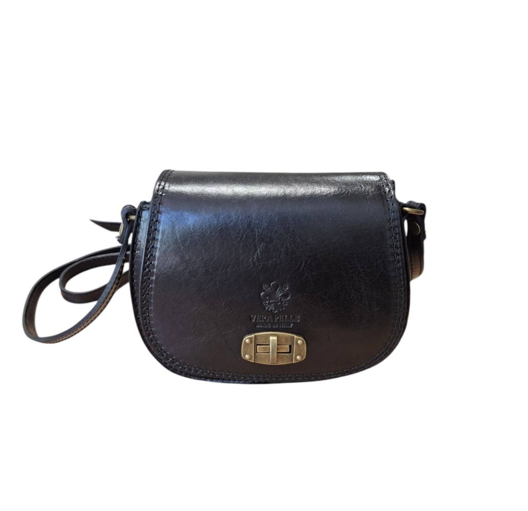 Kožená crossbody čierna kabelka Vintage ITALY 852 – Obrázok 3
