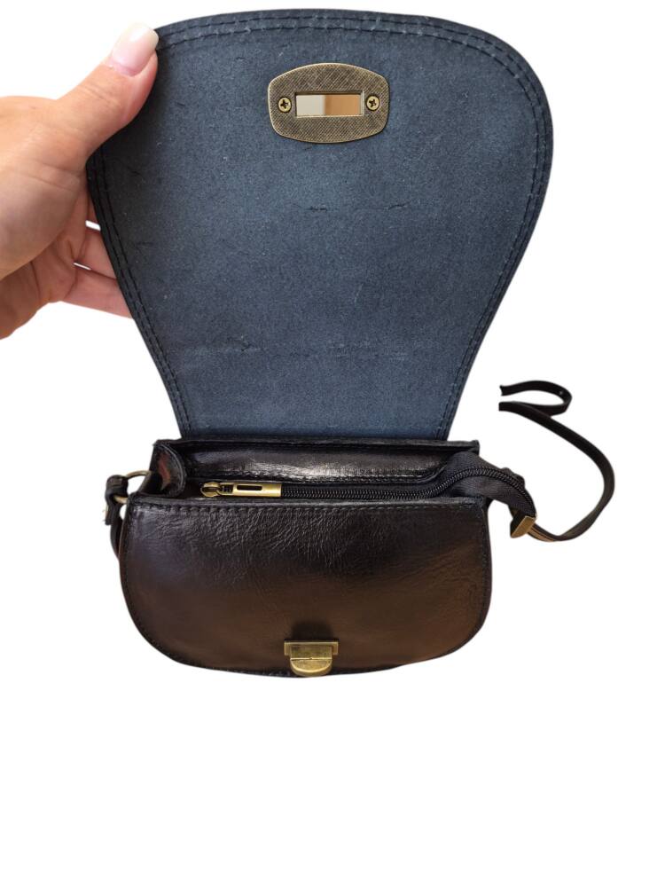 Kožená crossbody čierna kabelka Vintage ITALY 852 – Obrázok 6