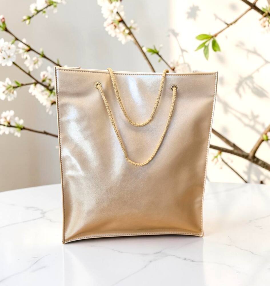 Shopper zlatá laková taška A4 BAGGER 0070