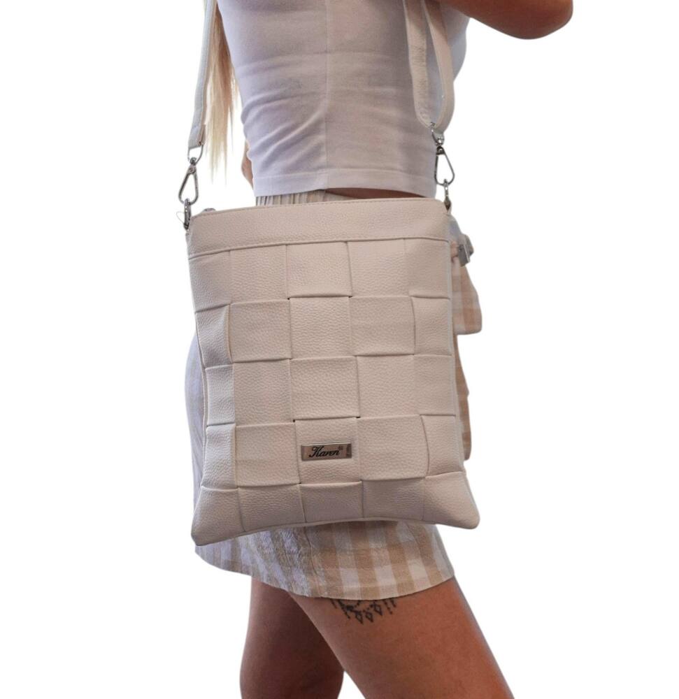 Štýlová biela dámska crossbody KAREN K543 – Obrázok 6