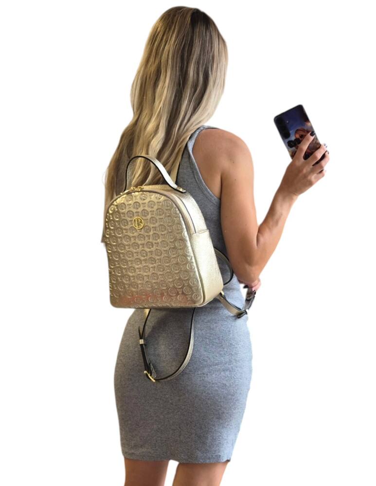 Kožený elegantný dámsky zlatý ruksak BAGGER 0154 – Obrázok 2