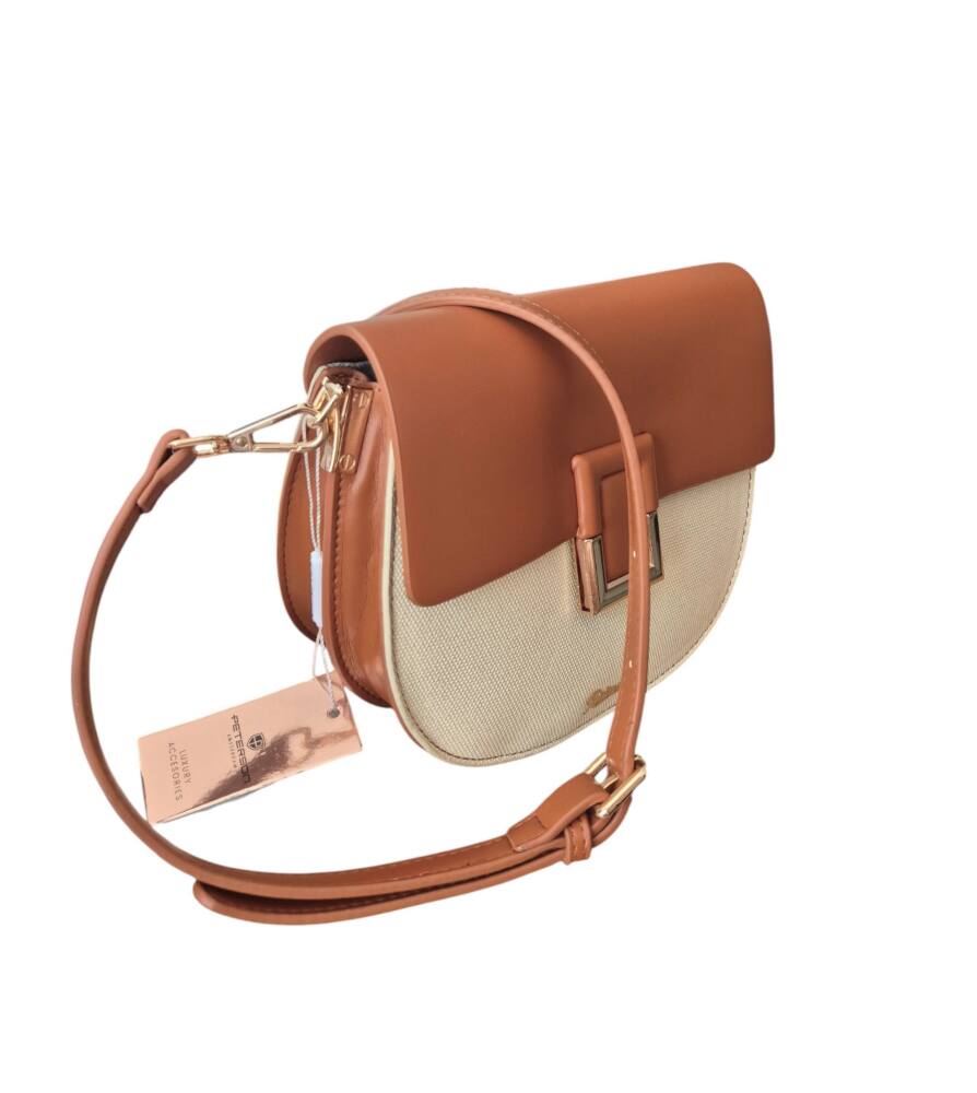 Oválna hnedá malá crossbody PETERSON kabelka 145 – Obrázok 2