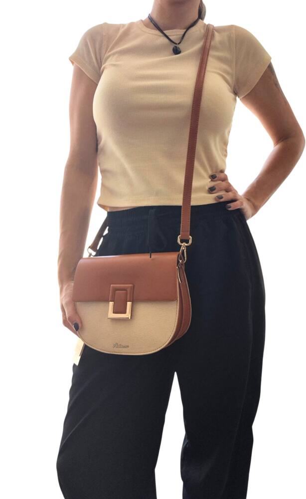 Oválna hnedá malá crossbody PETERSON kabelka 145 – Obrázok 4