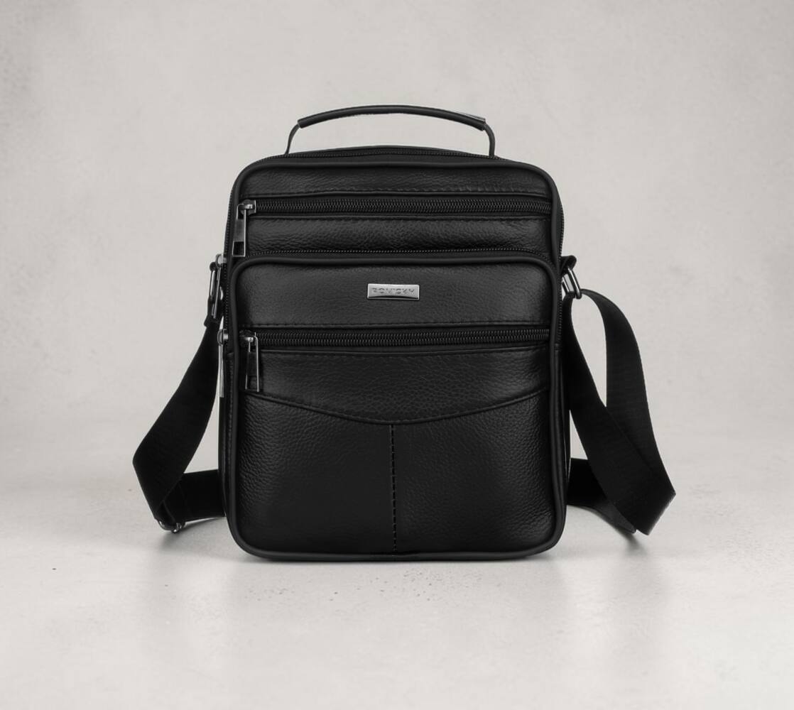 Pánska čierna crossbody kabelka koža ROVICKY 132