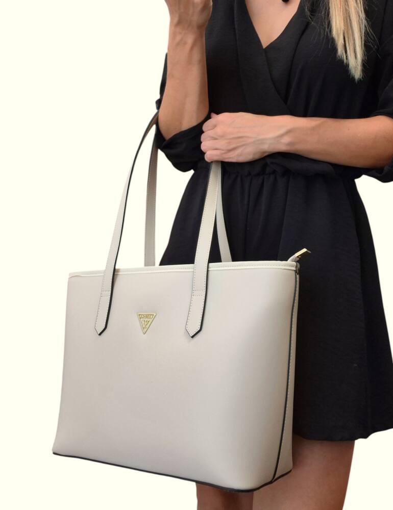 Elegantná krémová veľká kožená kabelka BAGGER 0071 – Obrázok 2