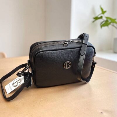 Malá čierna kožená crossbody kabelka BAGGER 0108