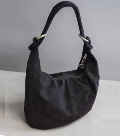 Čierna shopper kabelka na rameno br. koža ITALY V115