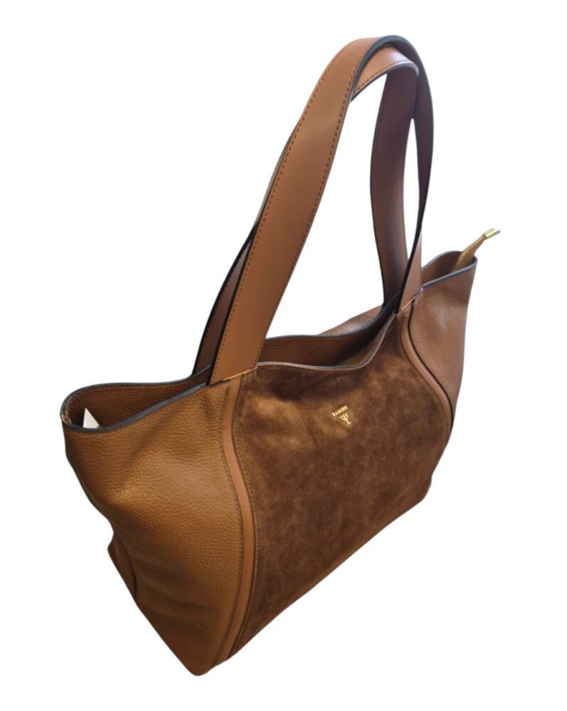 Shopper kožená kabelka hnedá camel BAGGER 202 – Obrázok 3