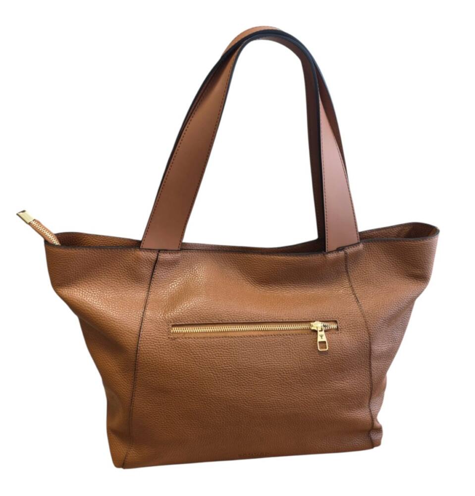 Shopper kožená kabelka hnedá camel BAGGER 202 – Obrázok 7