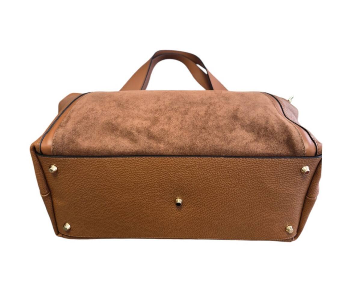 Shopper kožená kabelka hnedá camel BAGGER 202 – Obrázok 6