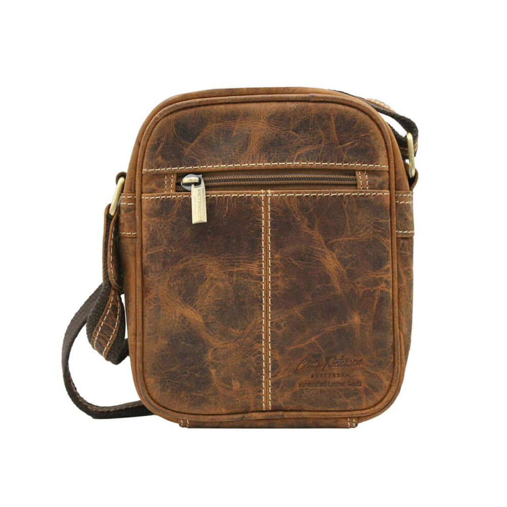 Pánska kožená prírodná hnedá crossbody taška 802 – Obrázok 4