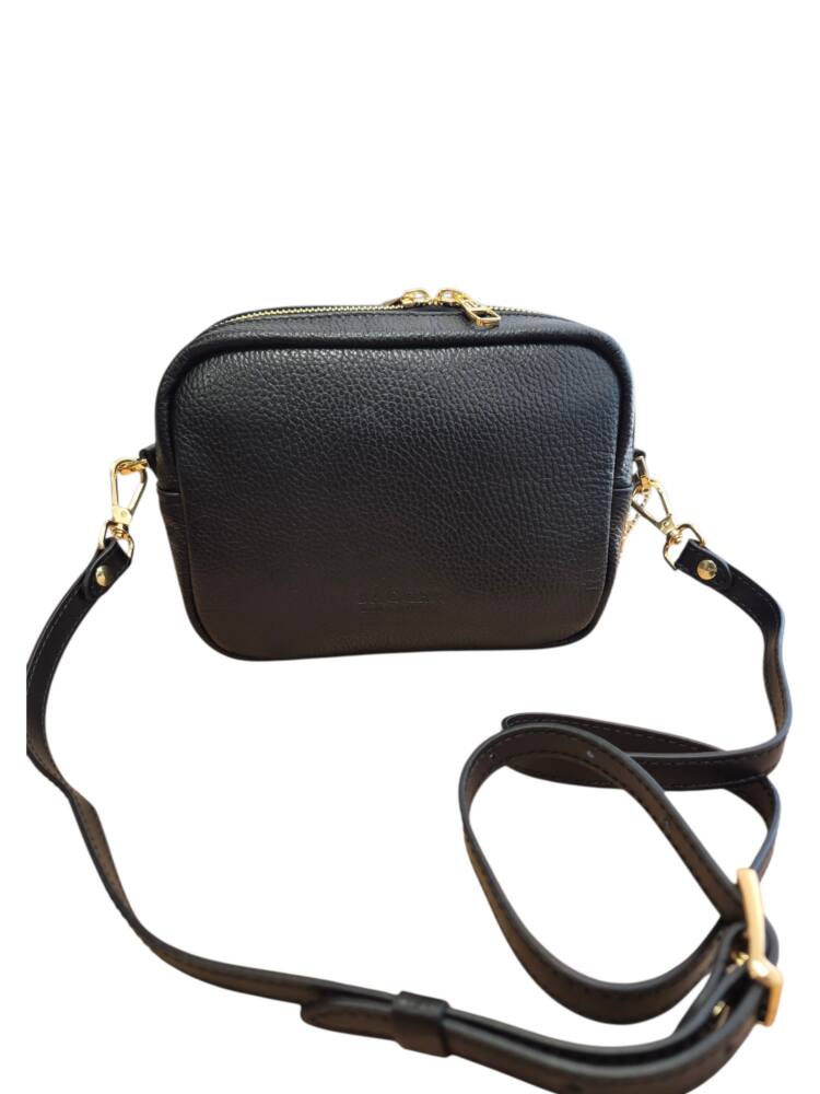 Malá čierna kožená crossbody kabelka BAGGER 0108 – Obrázok 6