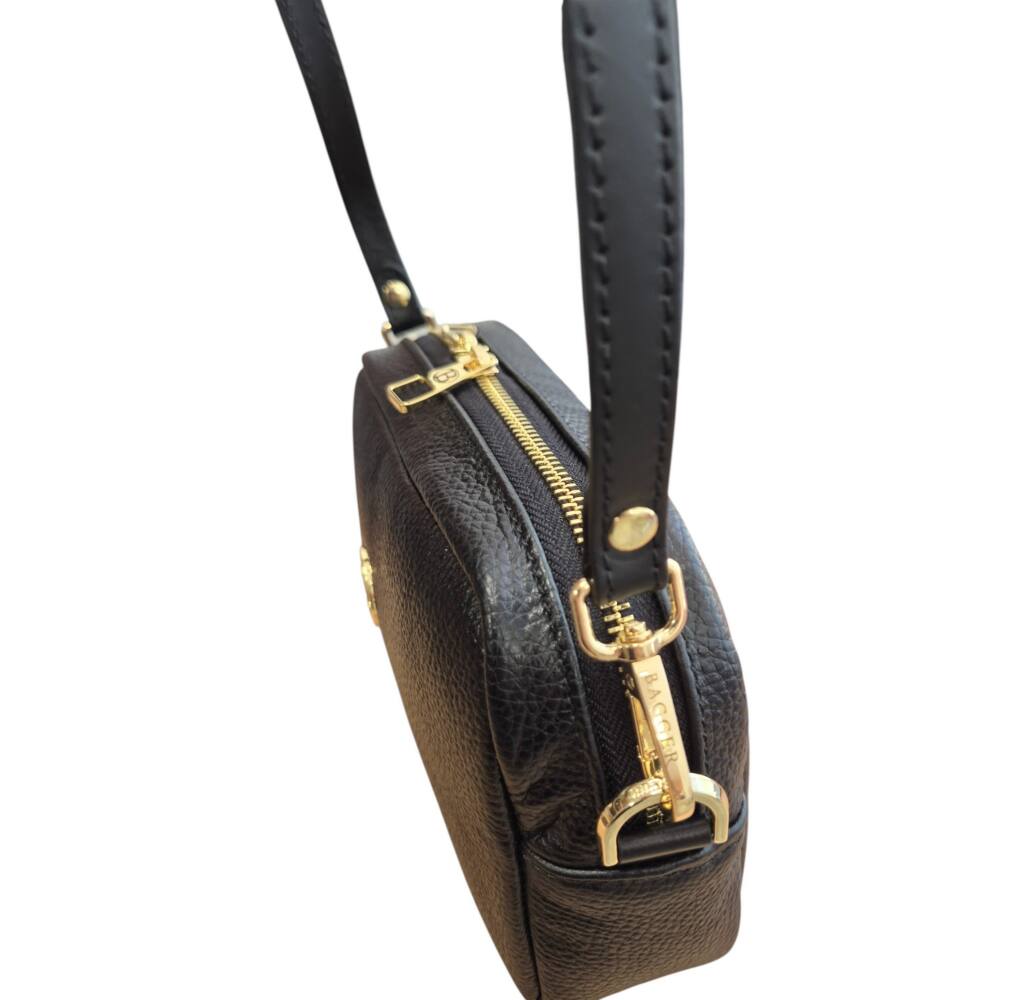 Malá čierna kožená crossbody kabelka BAGGER 0108 – Obrázok 4