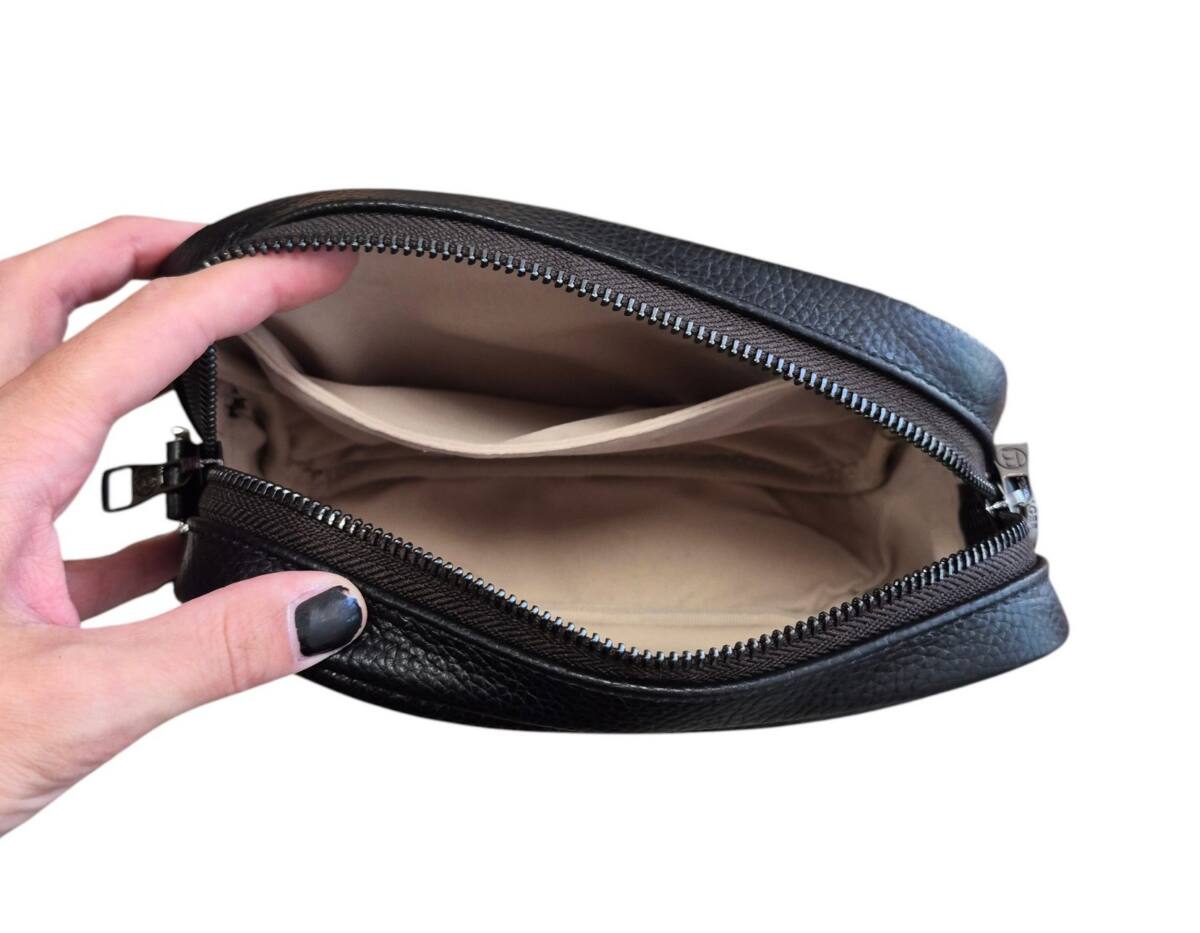 Malá čierna kožená crossbody kabelka BAGGER 0108 – Obrázok 5